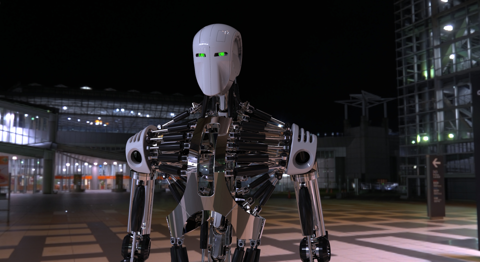 Humanoid Robot Skeleton and girl.90.jpg
